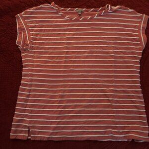 Talbots Red Stripe Shirt, XL, Pre-Owned